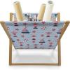 Ambesonne Cartoon Magazine and Book Holder, Vertical Stripes with Bow Ties Pale Palette Illustration Valentines Day, Floor Rack Decor for Interior of Home & Office, 22″ x 19″, Pale Pink Rose(Pale Blue Red White)