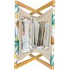 Ambesonne Cartoon Magazine and Book Holder, Vertical Stripes with Bow Ties Pale Palette Illustration Valentines Day, Floor Rack Decor for Interior of Home & Office, 22″ x 19″, Pale Pink Rose(Jade Green Marigold)