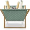 Ambesonne Cartoon Magazine and Book Holder, Vertical Stripes with Bow Ties Pale Palette Illustration Valentines Day, Floor Rack Decor for Interior of Home & Office, 22″ x 19″, Pale Pink Rose(Reseda Green)