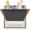 Ambesonne Cartoon Magazine and Book Holder, Vertical Stripes with Bow Ties Pale Palette Illustration Valentines Day, Floor Rack Decor for Interior of Home & Office, 22″ x 19″, Pale Pink Rose(Grey Pale Yellow)