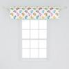 Ambesonne Cartoon Window Valance, Dotted Background Colorful Owls Various Facial Expressions Angry Happy Confused, Curtain Valance for Kitchen Bedroom Decor with Rod Pocket, 54″ X 12″, Orange Blue