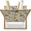 Ambesonne Feminine Magazine and Book Holder, Pattern of Lipstick Kiss Marks Woman Valentines Wedding Theme Illustration, Floor Rack Decor for Interior of Home & Office, 22″ x 19″, White Red(White Yellow Beige)