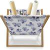 Ambesonne Feminine Magazine and Book Holder, Pattern of Lipstick Kiss Marks Woman Valentines Wedding Theme Illustration, Floor Rack Decor for Interior of Home & Office, 22″ x 19″, White Red(Dark Blue)