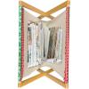Ambesonne Feminine Magazine and Book Holder, Pattern of Lipstick Kiss Marks Woman Valentines Wedding Theme Illustration, Floor Rack Decor for Interior of Home & Office, 22″ x 19″, White Red(Red Green White)