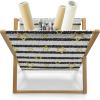 Ambesonne Feminine Magazine and Book Holder, Pattern of Lipstick Kiss Marks Woman Valentines Wedding Theme Illustration, Floor Rack Decor for Interior of Home & Office, 22″ x 19″, White Red(Black White Yellow)