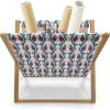 Ambesonne Feminine Magazine and Book Holder, Pattern of Lipstick Kiss Marks Woman Valentines Wedding Theme Illustration, Floor Rack Decor for Interior of Home & Office, 22″ x 19″, White Red(Red Teal)