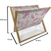 Ambesonne Feminine Magazine and Book Holder, Pattern of Lipstick Kiss Marks Woman Valentines Wedding Theme Illustration, Floor Rack Decor for Interior of Home & Office, 22″ x 19″, White Red(Beige and Pink)