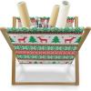 Ambesonne Feminine Magazine and Book Holder, Pattern of Lipstick Kiss Marks Woman Valentines Wedding Theme Illustration, Floor Rack Decor for Interior of Home & Office, 22″ x 19″, White Red(Red Green White)