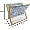Ambesonne Feminine Magazine and Book Holder, Pattern of Lipstick Kiss Marks Woman Valentines Wedding Theme Illustration, Floor Rack Decor for Interior of Home & Office, 22″ x 19″, White Red(Blue)