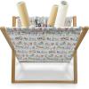 Ambesonne Feminine Magazine and Book Holder, Pattern of Lipstick Kiss Marks Woman Valentines Wedding Theme Illustration, Floor Rack Decor for Interior of Home & Office, 22″ x 19″, White Red(Yellow Beige)