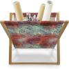 Ambesonne Feminine Magazine and Book Holder, Pattern of Lipstick Kiss Marks Woman Valentines Wedding Theme Illustration, Floor Rack Decor for Interior of Home & Office, 22″ x 19″, White Red(Turquoise Orange Black)
