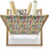 Ambesonne Feminine Magazine and Book Holder, Pattern of Lipstick Kiss Marks Woman Valentines Wedding Theme Illustration, Floor Rack Decor for Interior of Home & Office, 22″ x 19″, White Red(Blue Yellow)