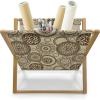Ambesonne Feminine Magazine and Book Holder, Pattern of Lipstick Kiss Marks Woman Valentines Wedding Theme Illustration, Floor Rack Decor for Interior of Home & Office, 22″ x 19″, White Red(Brown Beige)