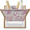 Ambesonne Feminine Magazine and Book Holder, Pattern of Lipstick Kiss Marks Woman Valentines Wedding Theme Illustration, Floor Rack Decor for Interior of Home & Office, 22″ x 19″, White Red(Beige and Pink)