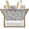 Ambesonne Feminine Magazine and Book Holder, Pattern of Lipstick Kiss Marks Woman Valentines Wedding Theme Illustration, Floor Rack Decor for Interior of Home & Office, 22″ x 19″, White Red(White Yellow Purple)