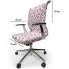 Ambesonne Flower Office Chair Cover, Floral Pattern Romantic Spring Valentines Day Wedding Anniversary Theme Art, Stretchable Decorative Universal Size High Back Printed Slipcover, Violet White(Violet White)