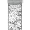 Ambesonne Fox Fitted Sheet & Pillow Sham Set, Fox in The Winter Forest Abstract Cartoon Trees and Nature Animal Pattern, Decorative Printed 2 Piece Bedding Decor Set, Twin, Pale Sage Green Orange(Charcoal Black)