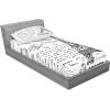 Ambesonne Fox Fitted Sheet & Pillow Sham Set, Fox in The Winter Forest Abstract Cartoon Trees and Nature Animal Pattern, Decorative Printed 2 Piece Bedding Decor Set, Twin, Pale Sage Green Orange(Black White)