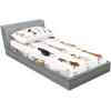 Ambesonne Fox Fitted Sheet & Pillow Sham Set, Fox in The Winter Forest Abstract Cartoon Trees and Nature Animal Pattern, Decorative Printed 2 Piece Bedding Decor Set, Twin, Pale Sage Green Orange(White Brown and Grey)