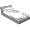 Ambesonne Fox Fitted Sheet & Pillow Sham Set, Fox in The Winter Forest Abstract Cartoon Trees and Nature Animal Pattern, Decorative Printed 2 Piece Bedding Decor Set, Twin, Pale Sage Green Orange(White Grey)