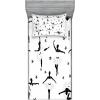 Ambesonne Fox Fitted Sheet & Pillow Sham Set, Fox in The Winter Forest Abstract Cartoon Trees and Nature Animal Pattern, Decorative Printed 2 Piece Bedding Decor Set, Twin, Pale Sage Green Orange(Black and White)