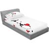 Ambesonne Fox Fitted Sheet & Pillow Sham Set, Fox in The Winter Forest Abstract Cartoon Trees and Nature Animal Pattern, Decorative Printed 2 Piece Bedding Decor Set, Twin, Pale Sage Green Orange(Red White Black)