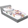 Ambesonne Fox Fitted Sheet & Pillow Sham Set, Fox in The Winter Forest Abstract Cartoon Trees and Nature Animal Pattern, Decorative Printed 2 Piece Bedding Decor Set, Twin, Pale Sage Green Orange(Plum Apricot)