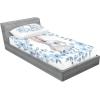 Ambesonne Fox Fitted Sheet & Pillow Sham Set, Fox in The Winter Forest Abstract Cartoon Trees and Nature Animal Pattern, Decorative Printed 2 Piece Bedding Decor Set, Twin, Pale Sage Green Orange(Blue White)