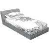 Ambesonne Fox Fitted Sheet & Pillow Sham Set, Fox in The Winter Forest Abstract Cartoon Trees and Nature Animal Pattern, Decorative Printed 2 Piece Bedding Decor Set, Twin, Pale Sage Green Orange(White Grey)