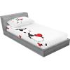 Ambesonne Fox Fitted Sheet & Pillow Sham Set, Fox in The Winter Forest Abstract Cartoon Trees and Nature Animal Pattern, Decorative Printed 2 Piece Bedding Decor Set, Twin, Pale Sage Green Orange(Red White Black)
