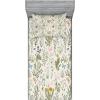 Ambesonne Fox Fitted Sheet & Pillow Sham Set, Fox in The Winter Forest Abstract Cartoon Trees and Nature Animal Pattern, Decorative Printed 2 Piece Bedding Decor Set, Twin, Pale Sage Green Orange(Reseda Green Beige)