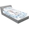 Ambesonne Fox Fitted Sheet & Pillow Sham Set, Fox in The Winter Forest Abstract Cartoon Trees and Nature Animal Pattern, Decorative Printed 2 Piece Bedding Decor Set, Twin, Pale Sage Green Orange(Blue White)