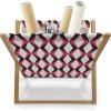 Ambesonne Heart Magazine and Book Holder, Illustration of Grungy Sketch Look Love Repetitive Romantic Valentines Day, Floor Rack Decor for Interior of Home & Office, 22″ x 19″, Pink and Dark Maroon(Dark Coral Charcoal Grey)