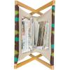 Ambesonne Heart Magazine and Book Holder, Illustration of Grungy Sketch Look Love Repetitive Romantic Valentines Day, Floor Rack Decor for Interior of Home & Office, 22″ x 19″, Pink and Dark Maroon(Brown Apple Green)