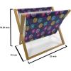 Ambesonne Hearts Magazine and Book Holder, Bicycles and Heart and Romantic Scene Valentine’s Day Theme, Floor Rack Decor for Interior of Home & Office, 22″ x 19″, Dark Grey and White(Indigo and Multicolor)