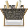 Ambesonne Hearts Magazine and Book Holder, Bicycles and Heart and Romantic Scene Valentine’s Day Theme, Floor Rack Decor for Interior of Home & Office, 22″ x 19″, Dark Grey and White(Dark Sepia Tan)
