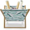 Ambesonne Hearts Magazine and Book Holder, Bicycles and Heart and Romantic Scene Valentine’s Day Theme, Floor Rack Decor for Interior of Home & Office, 22″ x 19″, Dark Grey and White(Cadet Blue Dark Teal)