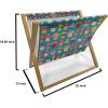 Ambesonne Hearts Magazine and Book Holder, Bicycles and Heart and Romantic Scene Valentine’s Day Theme, Floor Rack Decor for Interior of Home & Office, 22″ x 19″, Dark Grey and White(Dark Seafoam Multicolor)