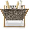 Ambesonne Hearts Magazine and Book Holder, Bicycles and Heart and Romantic Scene Valentine’s Day Theme, Floor Rack Decor for Interior of Home & Office, 22″ x 19″, Dark Grey and White(Dark Sepia and Tan)