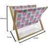 Ambesonne Hearts Magazine and Book Holder, Colorful Graphic Tile Pattern with Hearts in Drop Shapes Valentines Day, Floor Rack Decor for Interior of Home & Office, 22″ x 19″, Pink Red Orange(White Pink and Blue Grey)