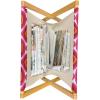 Ambesonne Hearts Magazine and Book Holder, Colorful Graphic Tile Pattern with Hearts in Drop Shapes Valentines Day, Floor Rack Decor for Interior of Home & Office, 22″ x 19″, Pink Red Orange(Pink Red Orange)
