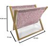 Ambesonne Hearts Magazine and Book Holder, Colorful Graphic Tile Pattern with Hearts in Drop Shapes Valentines Day, Floor Rack Decor for Interior of Home & Office, 22″ x 19″, Pink Red Orange(Pale Pink and Off White)