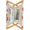 Ambesonne Hearts Magazine and Book Holder, Colorful Graphic Tile Pattern with Hearts in Drop Shapes Valentines Day, Floor Rack Decor for Interior of Home & Office, 22″ x 19″, Pink Red Orange(Dark Coral Reseda Green)