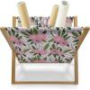 Ambesonne Hearts Magazine and Book Holder, Colorful Graphic Tile Pattern with Hearts in Drop Shapes Valentines Day, Floor Rack Decor for Interior of Home & Office, 22″ x 19″, Pink Red Orange(Lilac Olive Green and Pink)