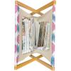 Ambesonne Hearts Magazine and Book Holder, Colorful Graphic Tile Pattern with Hearts in Drop Shapes Valentines Day, Floor Rack Decor for Interior of Home & Office, 22″ x 19″, Pink Red Orange(White Pink and Blue Grey)