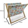 Ambesonne Hearts Magazine and Book Holder, Colorful Graphic Tile Pattern with Hearts in Drop Shapes Valentines Day, Floor Rack Decor for Interior of Home & Office, 22″ x 19″, Pink Red Orange(Yellow Pale Blue)