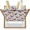 Ambesonne Hearts Magazine and Book Holder, Colorful Graphic Tile Pattern with Hearts in Drop Shapes Valentines Day, Floor Rack Decor for Interior of Home & Office, 22″ x 19″, Pink Red Orange(Vermilion Black and White)