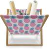 Ambesonne Hearts Magazine and Book Holder, Colorful Graphic Tile Pattern with Hearts in Drop Shapes Valentines Day, Floor Rack Decor for Interior of Home & Office, 22″ x 19″, Pink Red Orange(White Pink and Blue Grey)