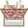 Ambesonne Hearts Magazine and Book Holder, Colorful Graphic Tile Pattern with Hearts in Drop Shapes Valentines Day, Floor Rack Decor for Interior of Home & Office, 22″ x 19″, Pink Red Orange(Dark Coral Reseda Green)