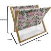 Ambesonne Hearts Magazine and Book Holder, Colorful Graphic Tile Pattern with Hearts in Drop Shapes Valentines Day, Floor Rack Decor for Interior of Home & Office, 22″ x 19″, Pink Red Orange(Lilac Olive Green and Pink)
